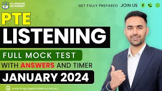 PTE Listening Full Mock Test with Answers  January 2024  Language Academy PTE NAATI amp IELTS [upl. by Noiro]