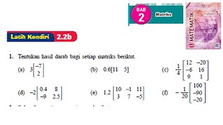 KSSM Matematik Tingkatan 5 Matriks latih kendiri 22b no1 bab 2 matrices textbook form 5 [upl. by Aneeras227]