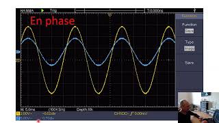 Utilisation dun oscilloscope pour visualiser le déphasage tensionintensité dun circuit RC [upl. by Samoht395]