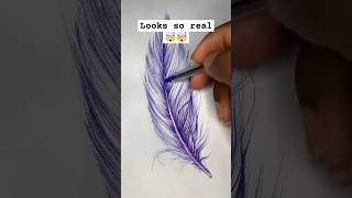 Simple Ballpoint Pen Practice  Drawing A Feather [upl. by Frederica]