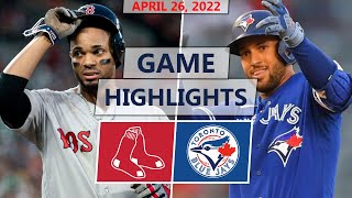 Boston Red Sox vs Toronto Blue Jays Highlights  April 26 2022 Pivetta vs Gausman [upl. by Ardnuasal]