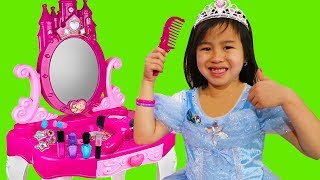 Princess MakeUp Routine Pretend Play with Jannie [upl. by Irby198]