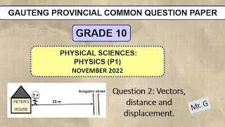 Vectors distance and displacement Grade 10 Question2 November 2022 GP [upl. by Pears974]