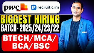 PWC Biggest Hiring  RecruitCRM Hiring  MorningStar Hiring  Batch 2025242322 [upl. by Salene]