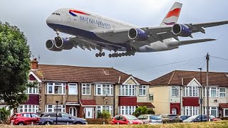 35 BIG PLANE TAKEOFFS and LANDINGS from UP CLOSE  London Heathrow Plane Spotting LHREGLL [upl. by Aseefan889]