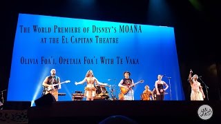 Disneys Moana World Premiere Te Vaka Performs [upl. by Akema]