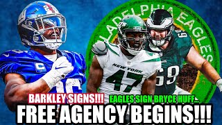 🚨SAQUON BARKLEY AND BRYCE HUFF SIGN WITH EAGLES Free Agency Begins UNBELIEVABLE DAY [upl. by Idmann]