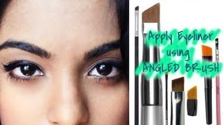 How to apply eyeliner using Angled Eyeliner Brush for beginners [upl. by Atteuqahc128]