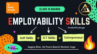 Employability Skills Class 10 Full Revision 1 Shot Full Part A  🔥Code 417 AI Class 10 CBSE [upl. by Troyes960]