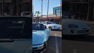 slant nose porsche 911 convertible and mk4 toyota supra at cars and coffee [upl. by Georgina]