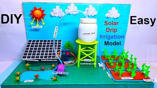 solar energypower drip irrigation systems model making  eco friendly  howtofunda  solar panel [upl. by Naitsyrk218]