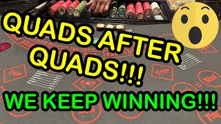 ULTIMATE TEXAS HOLD EM in LAS VEGAS QUADS AFTER QUADS AMAZING SESSION 🔥🔥 [upl. by Ynaffet]