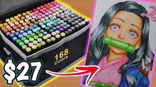 I bought the CHEAPEST 168 ALCOHOL MARKERS  UNBOXING amp DRAWING TEST [upl. by Firman40]