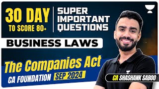 CA Foundation Sep 2024  Companies Act 2013  QampA Part 3  Business Law  CA Shashank Saboo [upl. by Niwdla]