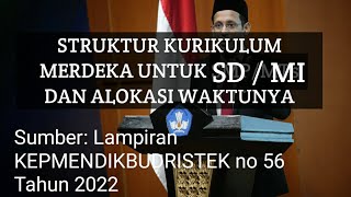 STRUKTUR KURIKULUM MERDEKA SD  MI DAN ALOKASI WAKTUNYA duniapendidikanab21 [upl. by Camden773]