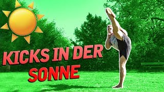 KICKS TRAINIEREN IN DER SONNE KAMPFKUNST WORKOUT  TURBO TORBEN [upl. by Aihsatal561]