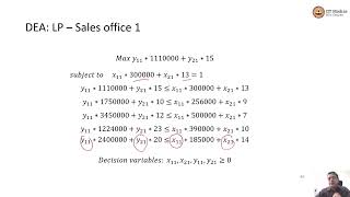 Data Envelopment Analysis  Example with multiple inputs and multiple outputs [upl. by Porty]