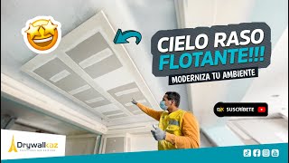 🔥⚡️Como HACER Techo cielo FLOTANTE FACIAS o cenefas con paneles de yeso DURLOCK drywall [upl. by Nodnab464]