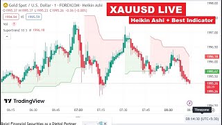 XAUUSD LIVE M15  Heikin Ashi  SuperTrend Best Indicator  LIVE SEASSION 02 [upl. by Adoree]