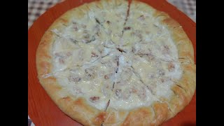 اروع بيتزا بالصلصة البيضاء 😍بعجينة سهلة و بدون عجن 🍕pizza boisée [upl. by Ami891]