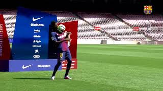 Presentación oficial Dembele da muestras de su calidad en el Camp Nou [upl. by Janyte]