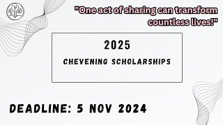 Chevening Scholarship to study in UK 2025 [upl. by Mahseh]