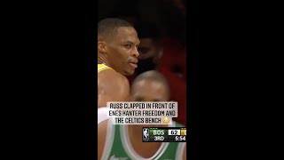 Russell Westbrook CLAPS At Enes Freedom and Celtics Bench 👀 Shorts [upl. by Latsyek518]