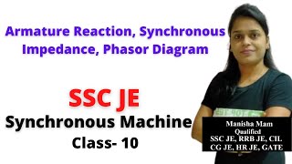 Armature Reaction Synchronous Impedance Phasor Diagram in Hindi Synchronous Machine SSC JE 10 [upl. by Asiuol43]