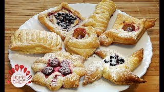 PUFF PASTRY SHAPES  7 DIFFERENT WAYS FOR PUFF PASTRY DOUGH [upl. by Jeritah]