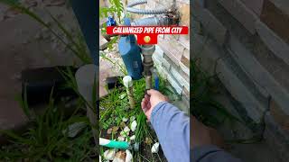 Galvanized water supply pipe from the city connection time for an upgrade homeinspector plumbing [upl. by Horton342]