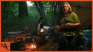 Oilskin Adirondack Tarp Camping with a Canvas Bedroll [upl. by Elleivad812]