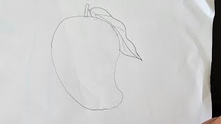 Mango drawing for beginners Mango fruit drawing picture [upl. by Ennair]