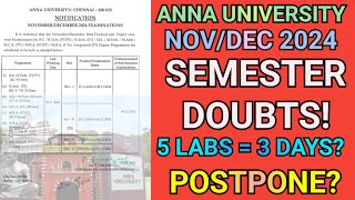 Anna University NovDec 2024 Exams Doubts🤔  Engineering Practical amp Semester Doubts❓ End Semester😲 [upl. by Humbert]