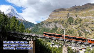 Coolest Train Bridge Ever Gornergrat Cog Railway  Zermatt Switzerland  Gorgeous Matterhorn [upl. by Aynnek]