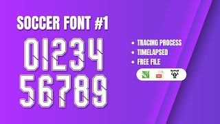 SOCCER Font Vol1  Corel DRAW X7  Tracing Proses  Timelapsed FREE FILE for Share [upl. by Pandolfi]