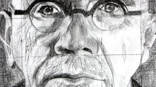 How to use the Grid Method with a Drawing of Chuck Close as an Example [upl. by Anwahsad12]