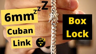 6mm Box Lock Cuban Link Chain Silver 925 [upl. by Nnylear]