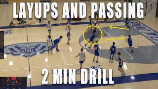 Basketball Drill for Passing and Layups  2 Min Drill [upl. by Leahcar]