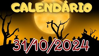 CALENDÁRIO DE 31 DE OUTUBRO DE 2024 ALUNONOTADEZ10 ensinofundamental [upl. by Aromas]