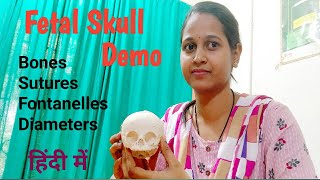 The fetal Skull BoneSuturesFontanellesDiameters full explanation in hindi [upl. by Lowndes]