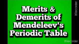 Merits amp Demerits of Mendeleevs Periodic TableLect5Class10MHSB SubjectScience1 Chapter2 [upl. by Nirad891]