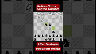 Italian Game Scotch Gambit After 14 moves opponent Resign chess [upl. by Lindholm592]