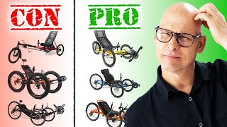 PROs amp CONs  Top 4 Recumbent Trike Brands [upl. by Ainnet]