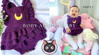 Como Tejer Body de Bebé a Ganchillo🌙Talla 9 A 12 Meses Tutorial Hebras Crochet [upl. by Elokyn]