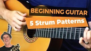 Strum Patterns For Beginners  5 Best Guitar Strumming Patterns for Beginning Guitar [upl. by Adiell886]