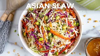 AsianStyle Coleslaw with Peanut Sesame Ginger Dressing [upl. by Capello603]