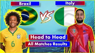 Italy vs Brazil Head to Head All Football Matches Results🇧🇷vs🇮🇹 [upl. by Heinrik]