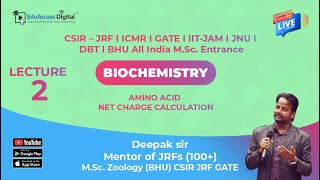 Amino Acids Net Charge Calculation Explained CSIR DBT BHU JNU TIFR JAM GATE Online class Edufocuss [upl. by Melburn865]