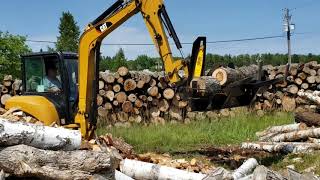 Firewood Processor  Halverson HWP120 on a Cat Mini Excavator [upl. by Attenrev100]