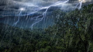 Rain Forest Thunder amp Rain Sleep Sounds  White Noise 10 Hours [upl. by Osnola]